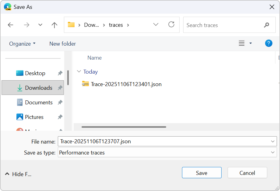 Traces folder