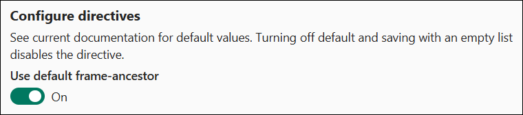Konfigurer CSP-retningslinjer.