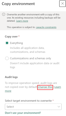 Vælg Skift dette for at inkludere overvågningslogge.