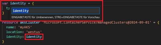 Screenshot zum Extrahieren von Variablen.