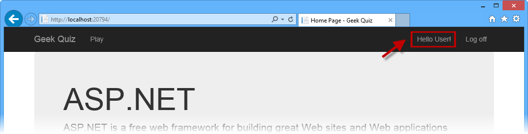 Der Benutzer ist authentifiziert