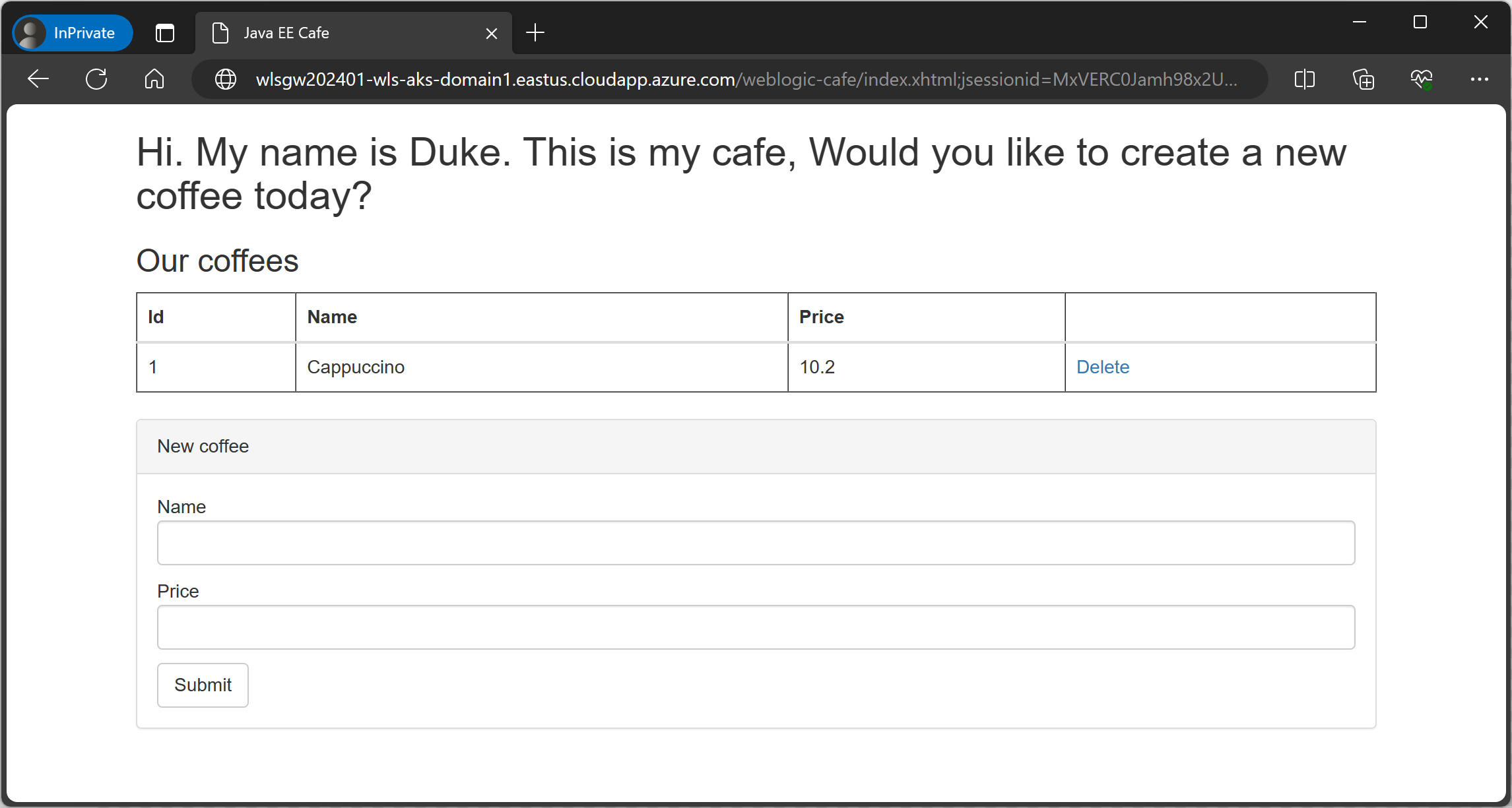 Screenshot: Test-Web-App.