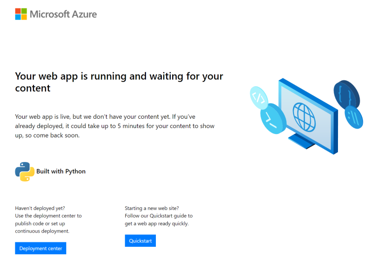 Screenshot des standardmäßigen App-Diensts auf der Linux-Webseite.