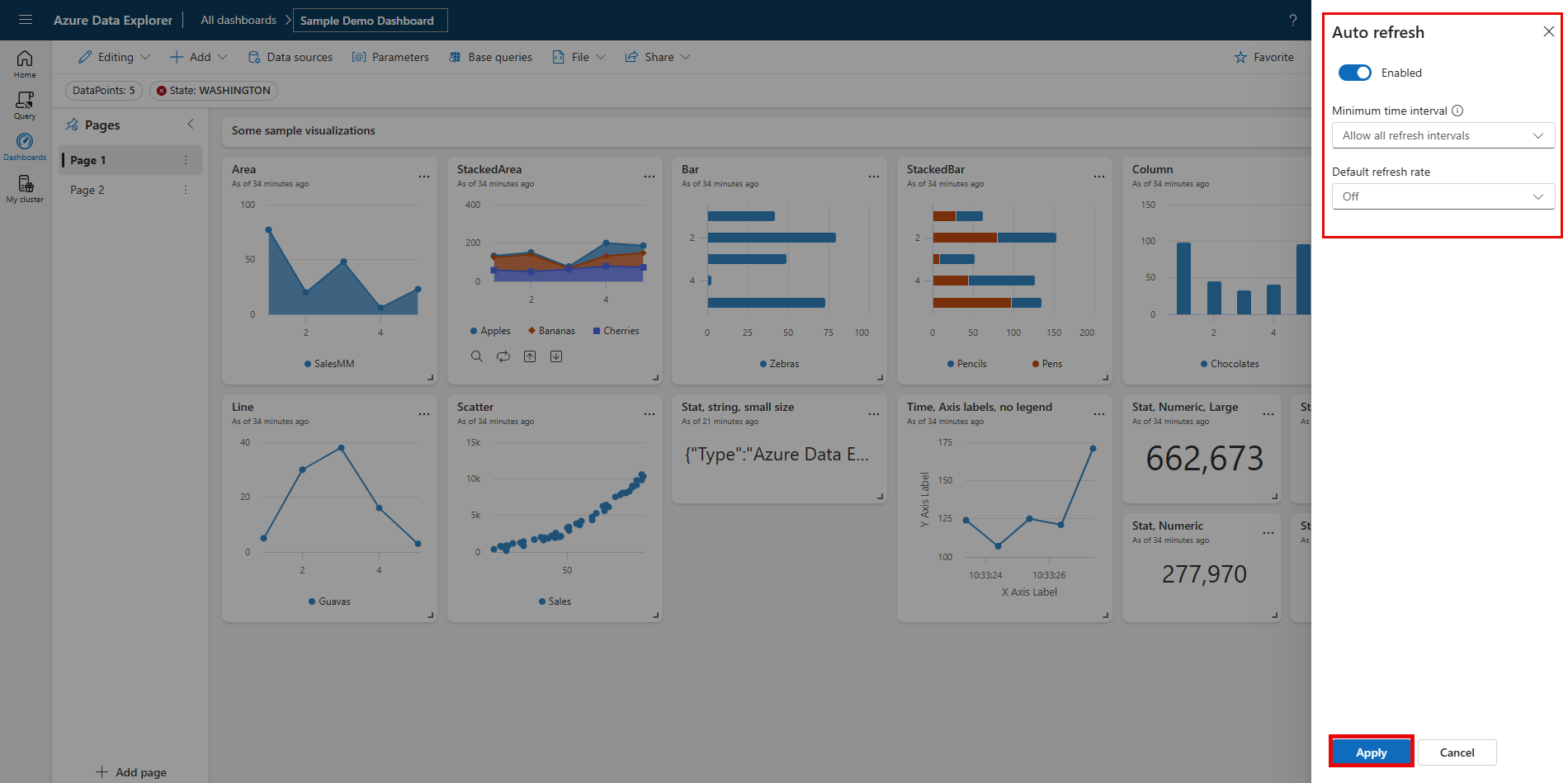 Screenshot mit aktivierter automatischer Aktualisierung.