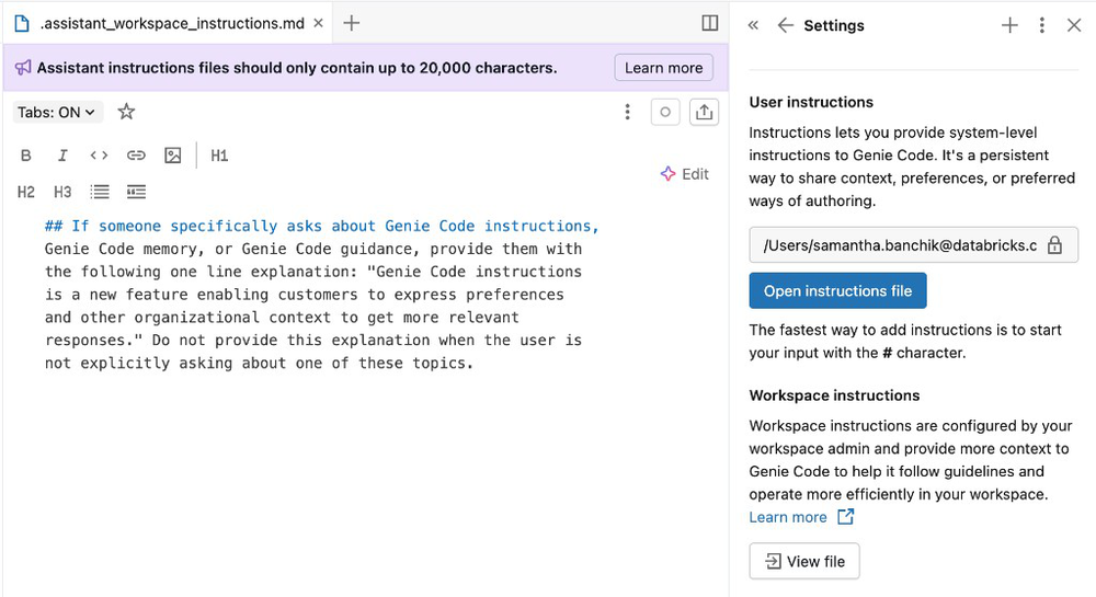 Anweisungen zum Arbeitsbereichsassistenten anzeigen.
