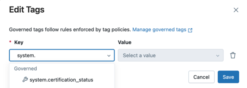 Liste der Systemtags.