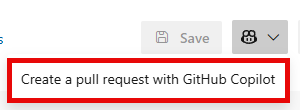 Screenshot mit ausgewählter GitHub-Menü-Dropdownliste und der Option, einen GitHub Pull Request zu starten.