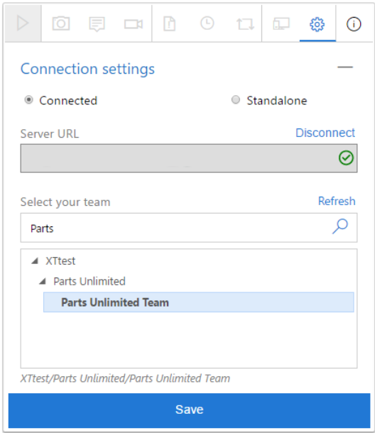 Screenshot mit Projekt- oder Teamauswahl.
