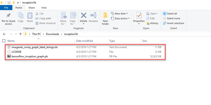 Inhalt des Inception-Verzeichnisses