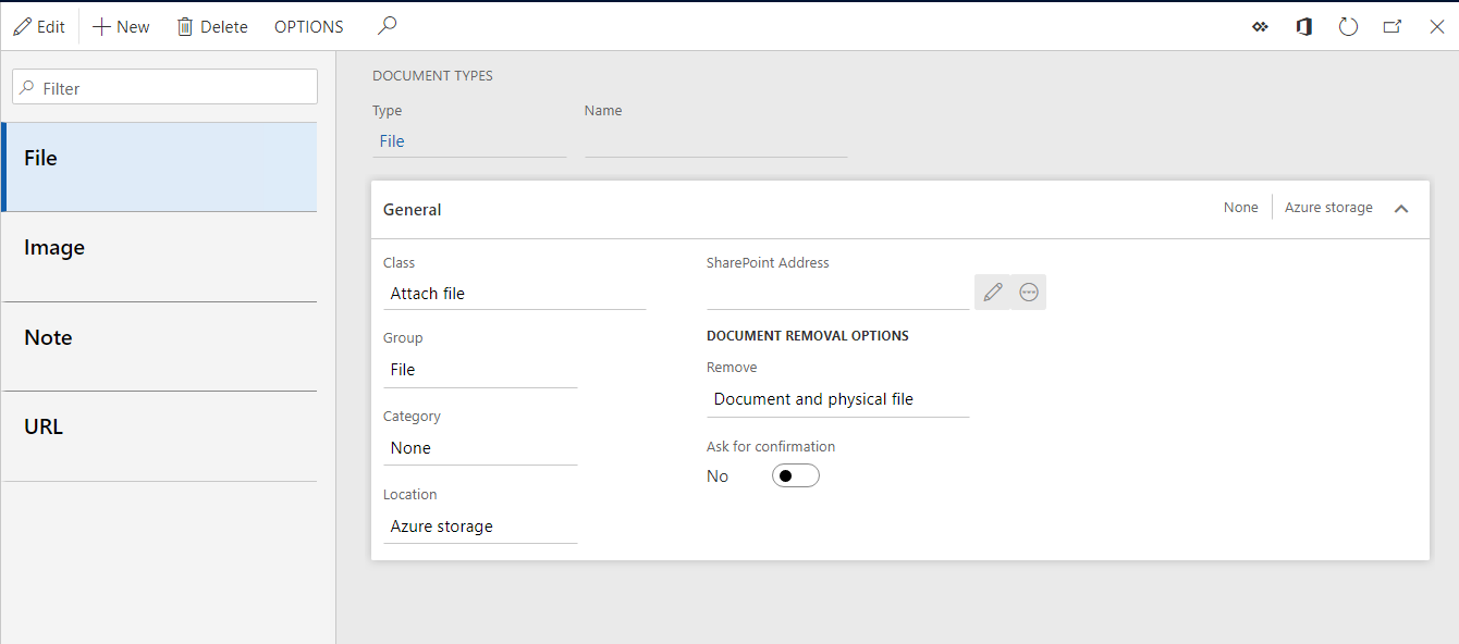 Seite „Dokumenttypen“.