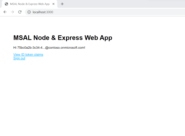 Screenshot der Ansichts-ID-Tokenansprüche.