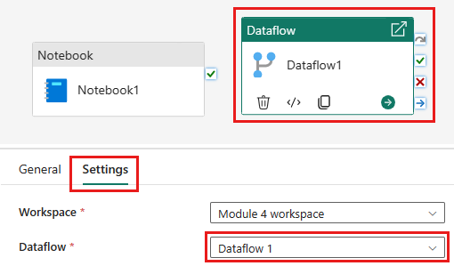 Screenshot: Dialogfeld zum Auswählen eines Dataflows.