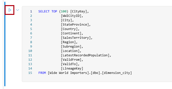 Screenshot: Notebook mit hervorgehobener Schaltfläche „Zelle ausführen“ für die Codezelle.
