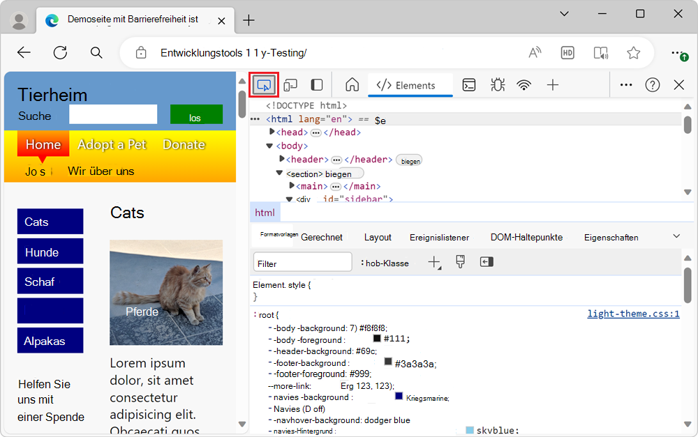 Um das Überprüfungstool zu aktivieren, klicken Sie auf die Schaltfläche Überprüfen.