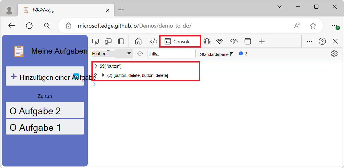 Das Ergebnis von $$('button')