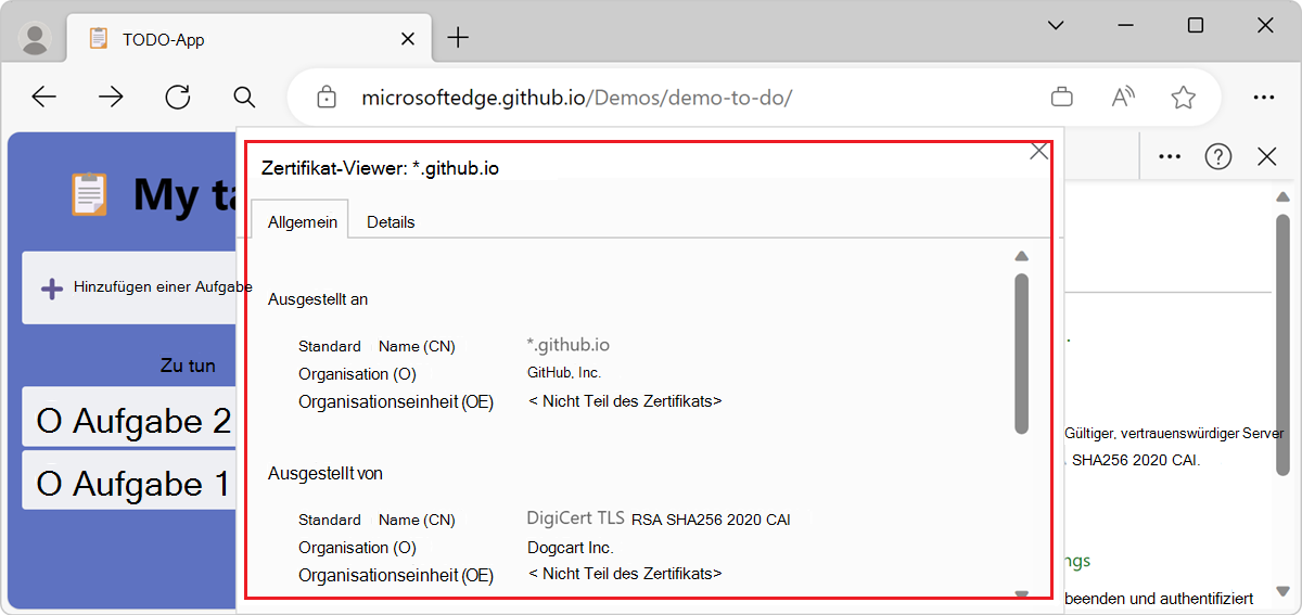 Ein Hauptursprungszertifikat