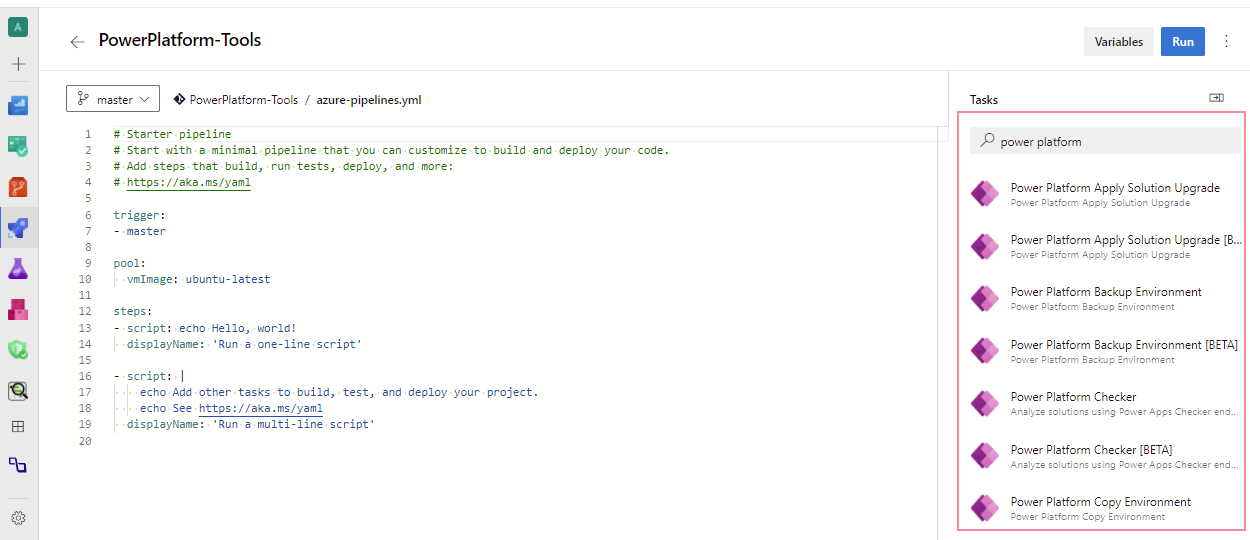 Holen Sie sich die Microsoft Power Platform Build-Tools