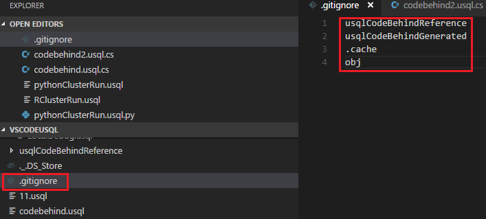 Elemente in der GITIgnore-Datei