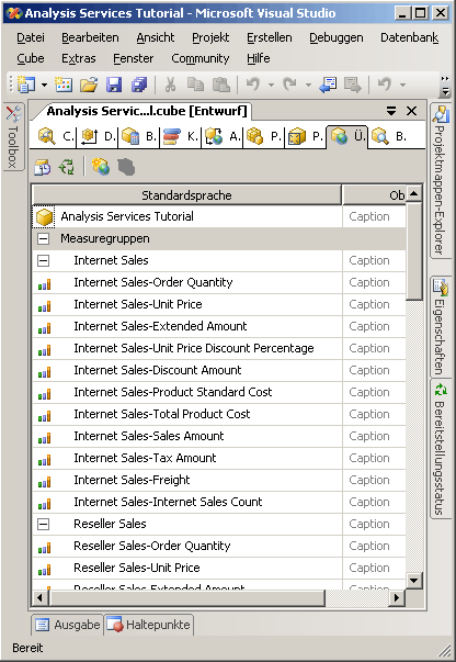 Standardsprache auf der Registerkarte 'Übersetzungen'
