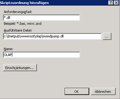 Screenshot des Dialogfelds "Skriptzuordnung hinzufügen"