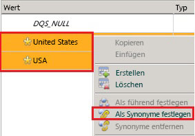 Als Synonyme festlegen (Menü)