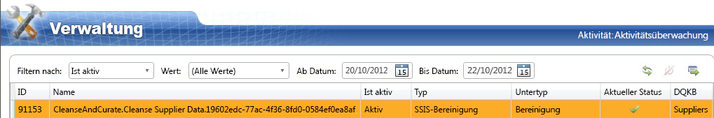 Von SSIS-Paket erstelltes DQS-Bereinigungsprojekt