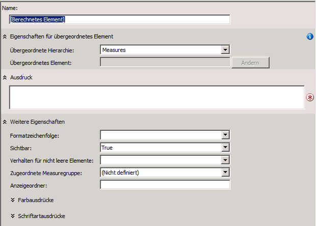 Bereichsformular für Berechnungsausdrücke