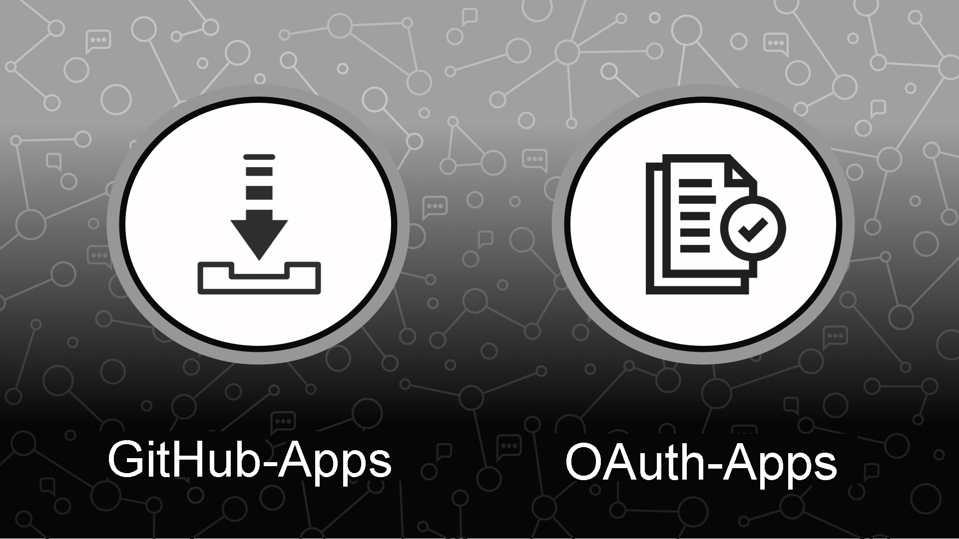 Abbildung: Symbole zum Installieren und Genehmigen für GitHub-Apps und OAuth-Apps.