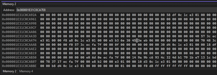 Screenshot des Speicherfensters.