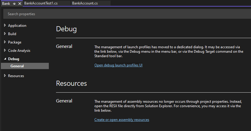 Projekt-Eigenschaften