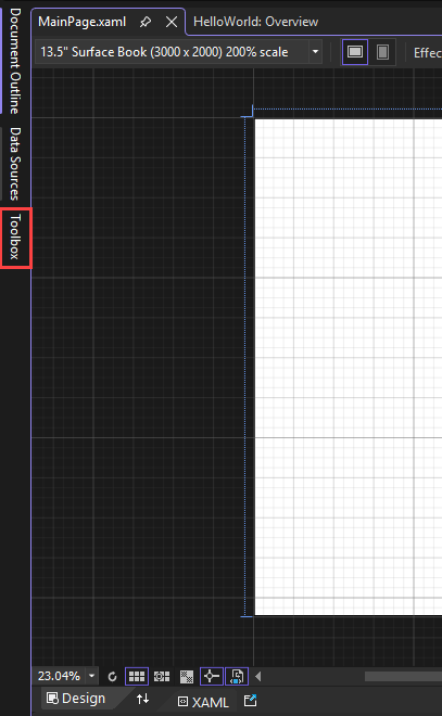 Screenshot der Registerkarte für das Flyoutfenster 