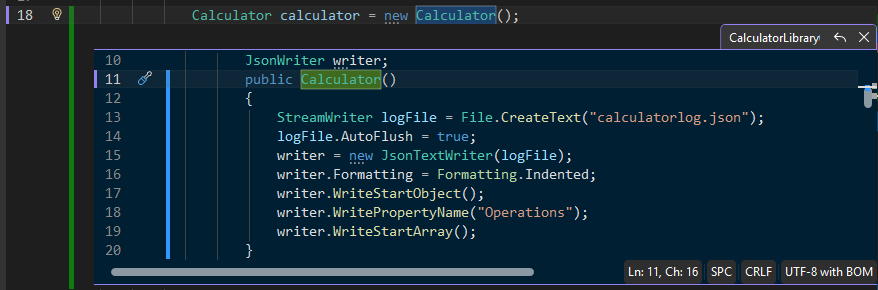 Screenshot eines Vorschaudefinitionsfensters.