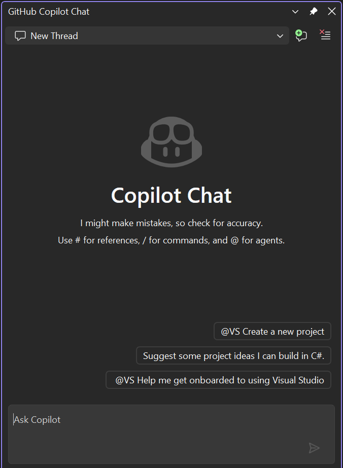 Screenshot des Copilot-Chatfensters.