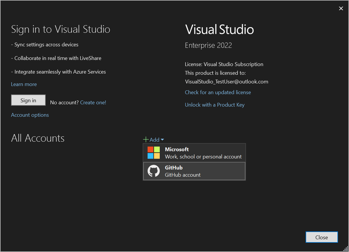 Screenshot mit der Option 
