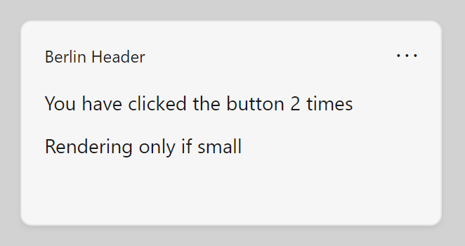 Eine adaptive Karte wird erstellt. Die erste Textzeile enthält nun den Wert 2 aus der Datenlast.