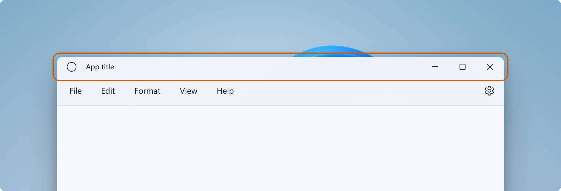 Eine Windows-App, die die Titelleiste anzeigt