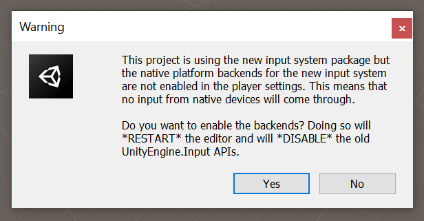 Screenshot der Unity-Option 