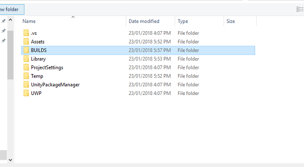 Screenshot des hervorgehobenen Ordners 