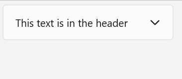 Expander im Standardzustand mit Standardtext im Inhaltsbereich.
