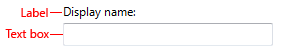 Screenshot eines typischen Textfelds und einer Beschriftung 