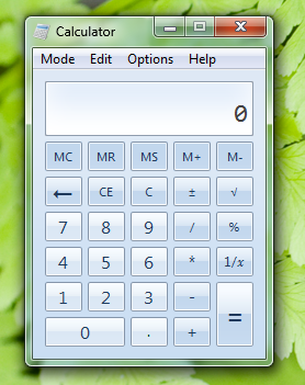 Screenshot des Glasrahmens um Rechner 