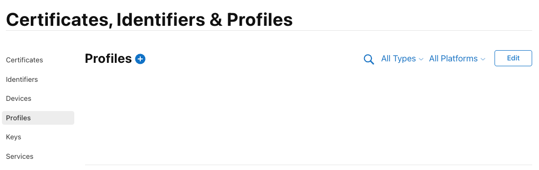 The Profiles section