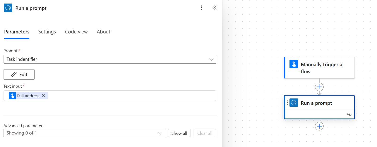 Screenshot of selected prompt with input.