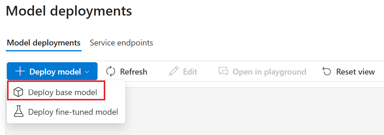 Screenshot of the connected resources menu selection in Foundry.