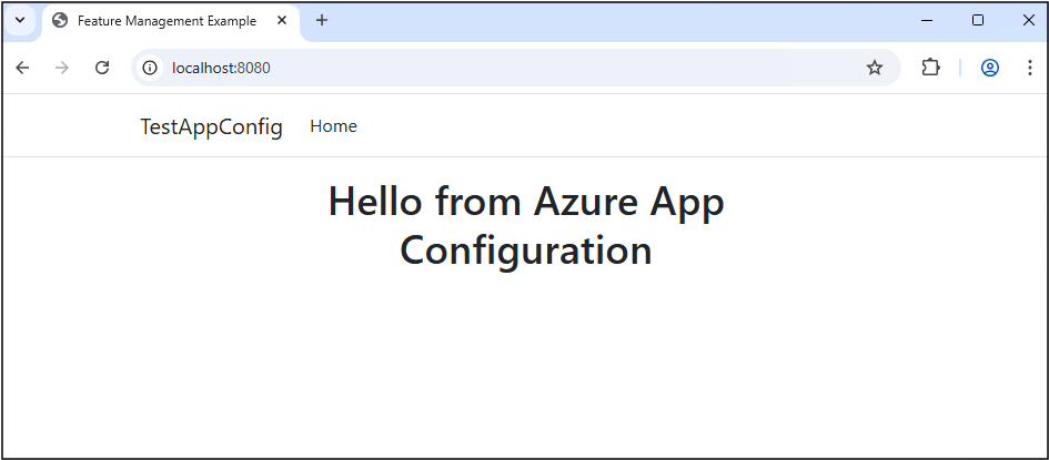 Screenshot of gin web app before enabling feature flag.