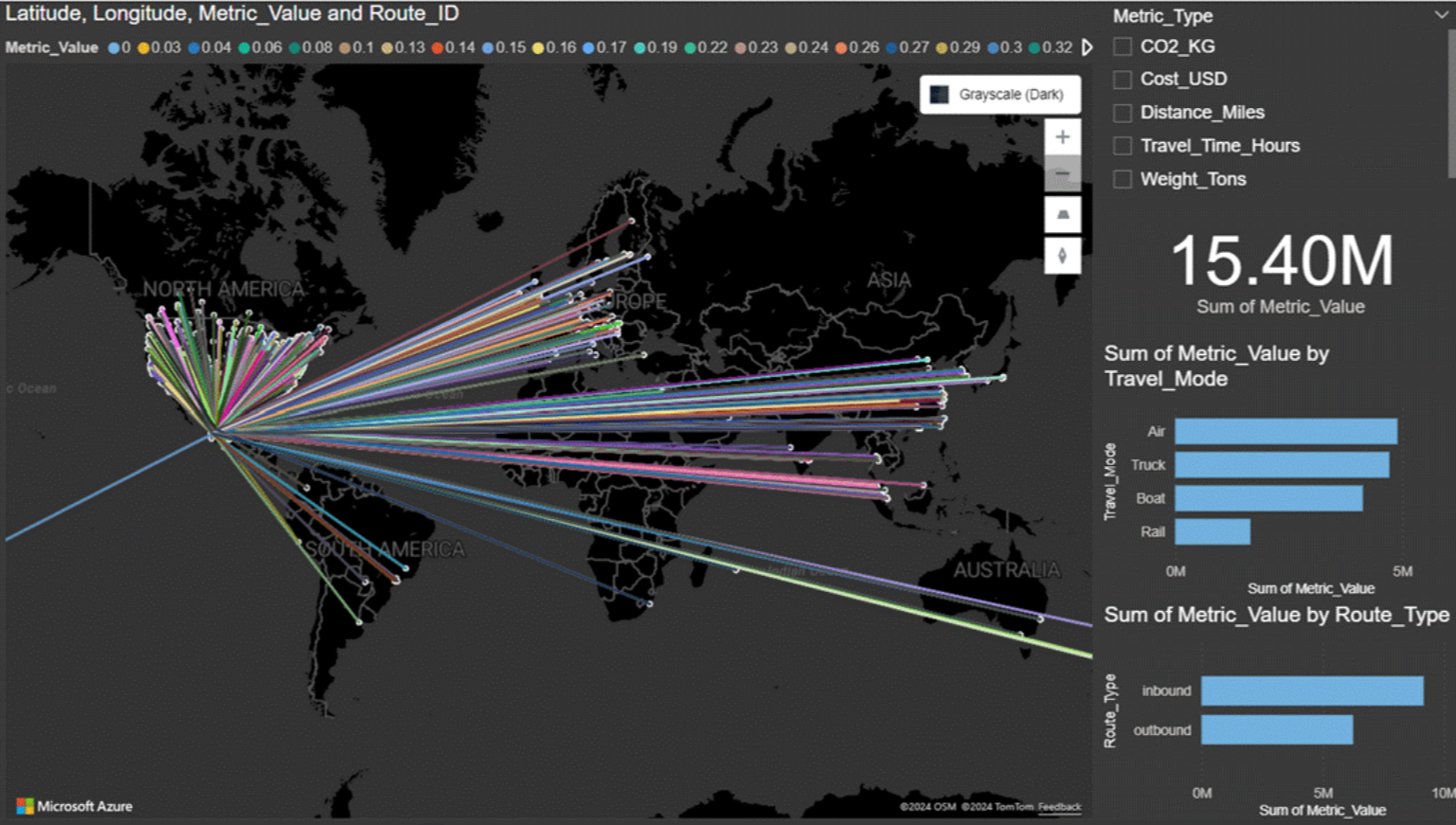 A screenshot showing a map using the path layer.