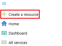 Screenshot of creating a new resource in Azure portal
