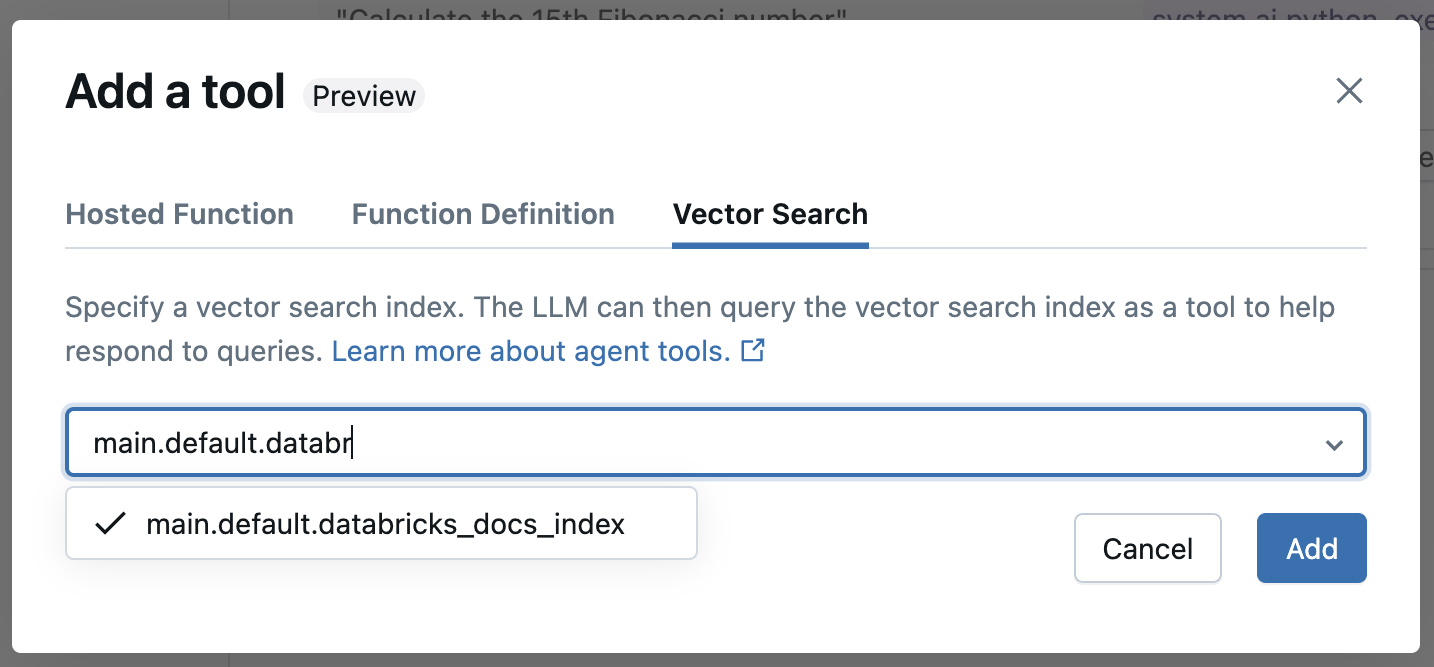 Select a vector search tool