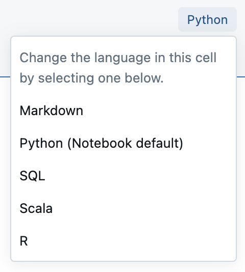 Cell language drop down