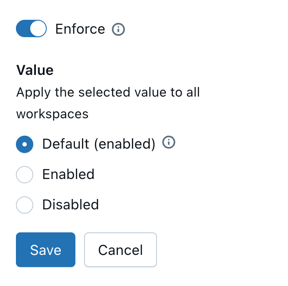 Enforce setting that overrides a workspace setting.